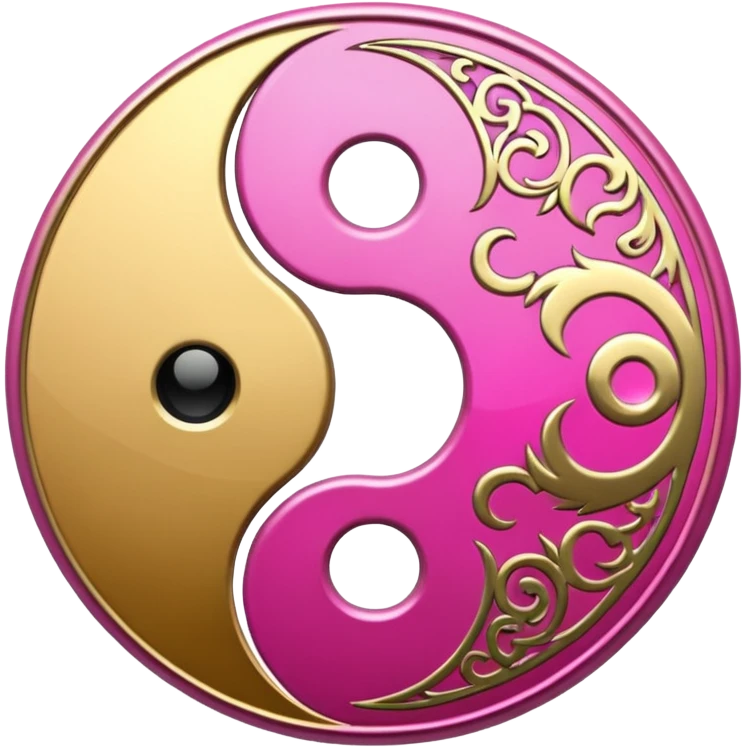 Yin Yang gold and pink emoji