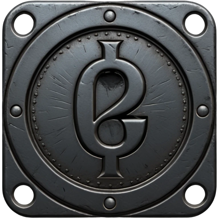 Minimal emoji, gothic metal coin made of black steel, engraved number 2 at the center, ancient industrial aesthetic, worn metal texture, no glow, no neon, flat emoji design, centered, transparent background emoji