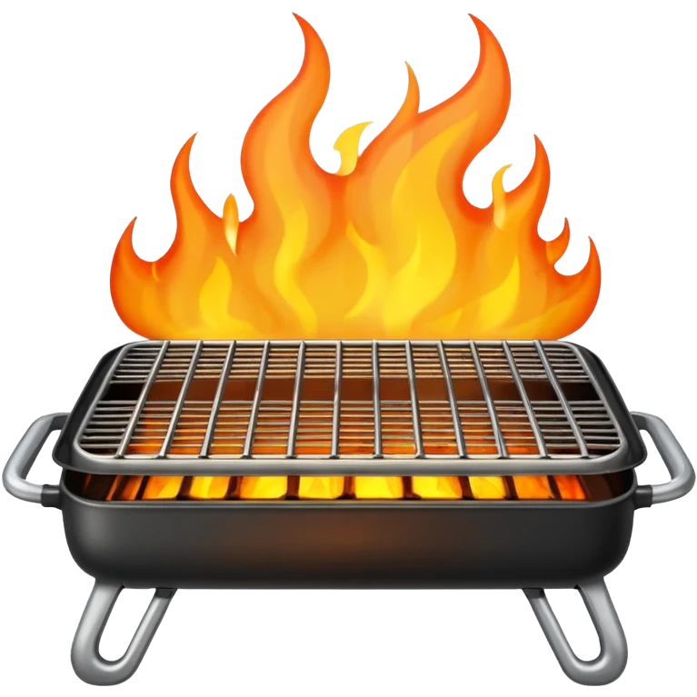close-up fire on a grill emoji