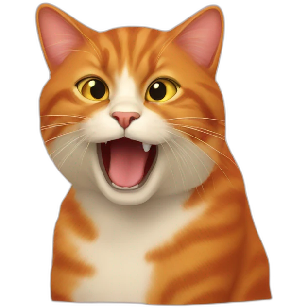 a red cat eats olive emoji