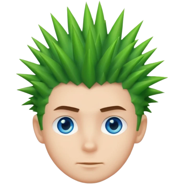 Boy with Spiky Hair – green spikes emoji