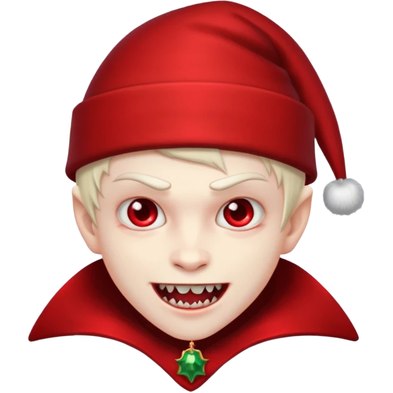 Vampire boy ,Fangs , cHristmas hat  emoji