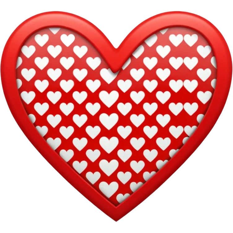 white and red pattern heart emoji