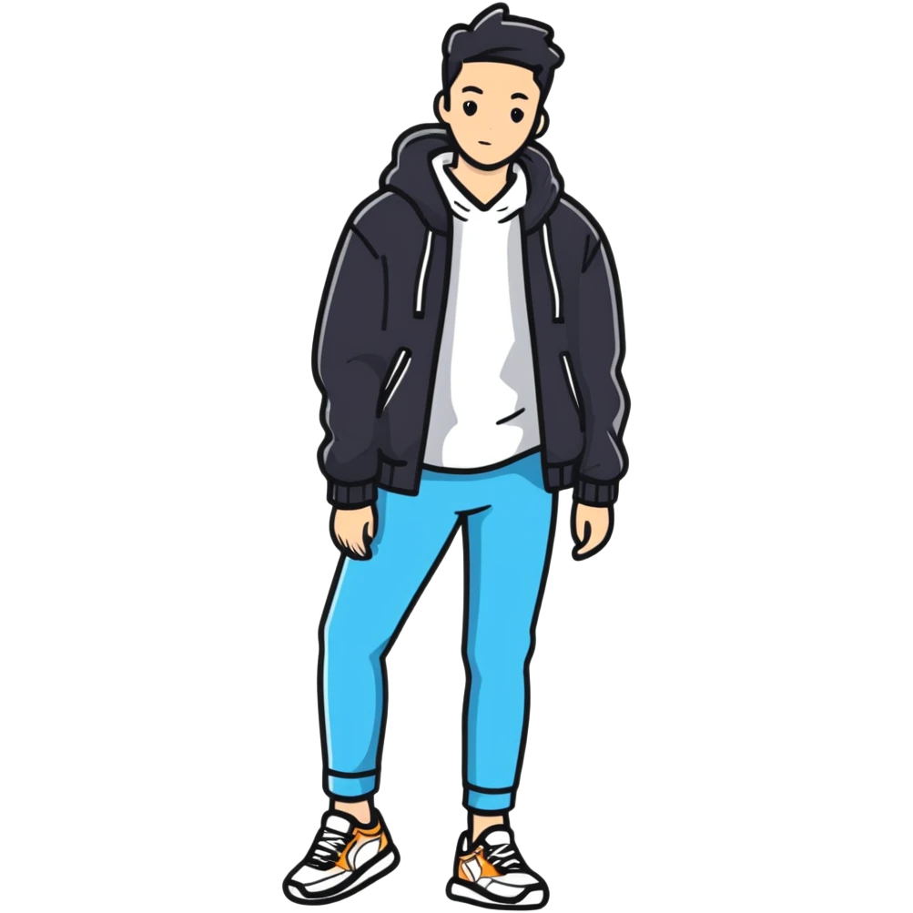 Full body person wearing casual outfit with sneakers emoji