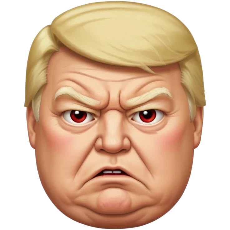 uSE THIS AS A REFERENCE PICTURE TO CREATE AN ANGRY, ELDERLY, OBESE DONALD TRUMP EMOJI emoji