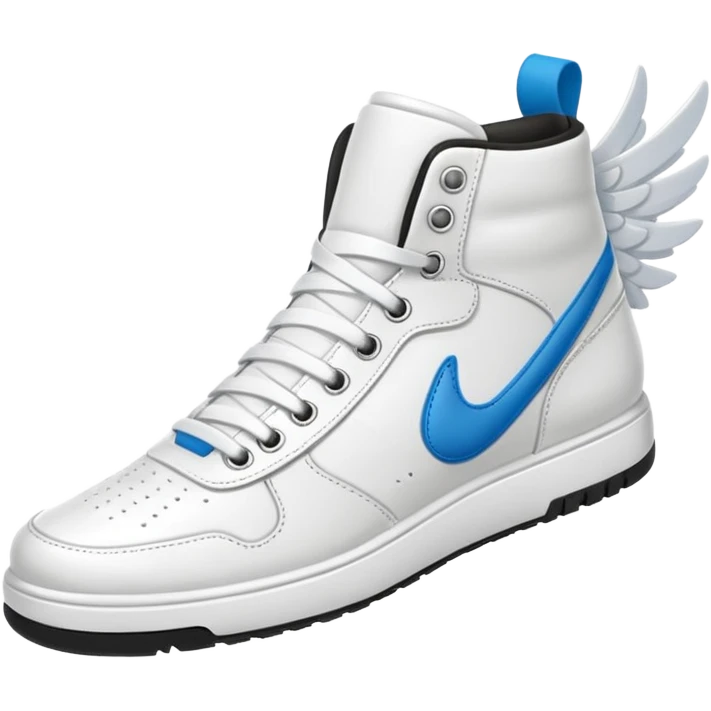 white winged sneakers mid air emoji
