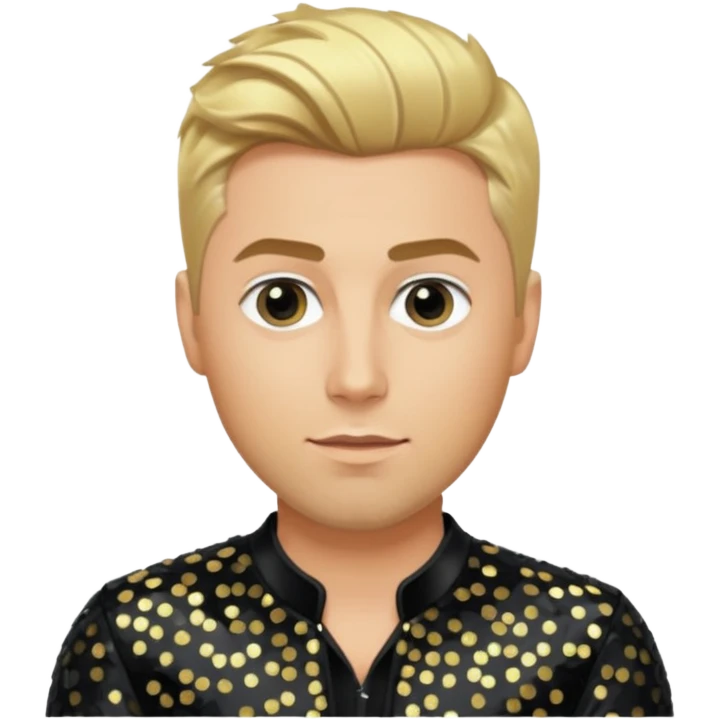 Lance Bass from 'N Sync with blonde hair, black sequin outfit, light skin emoji