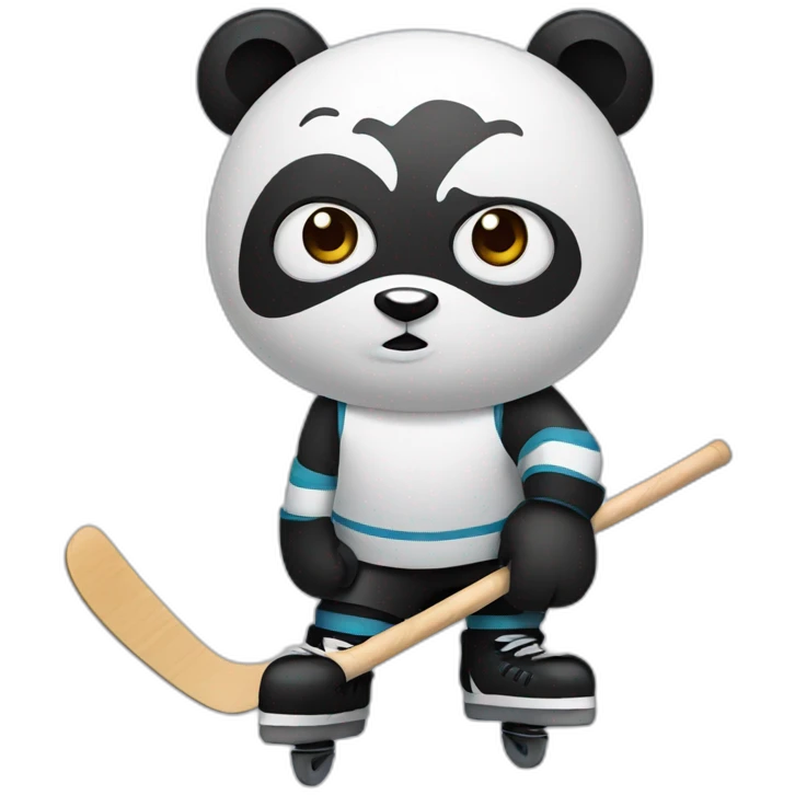 Serious panda hockey emoji