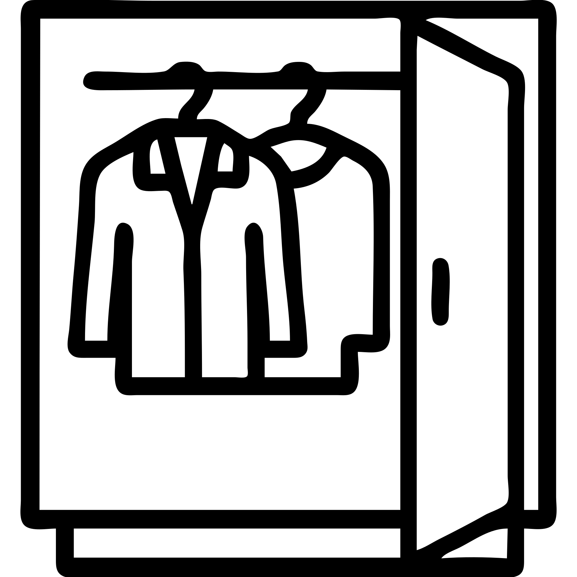 Minimalist flat design of a closet or wardrobe, slightly open showing neatly hung jackets and shirts, clean professional look emoji