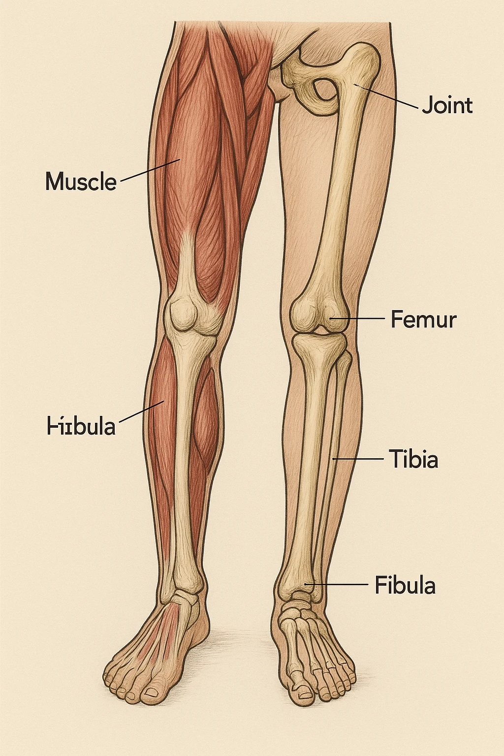 illustrazione anatomica di gamba più corta o inibita emoji