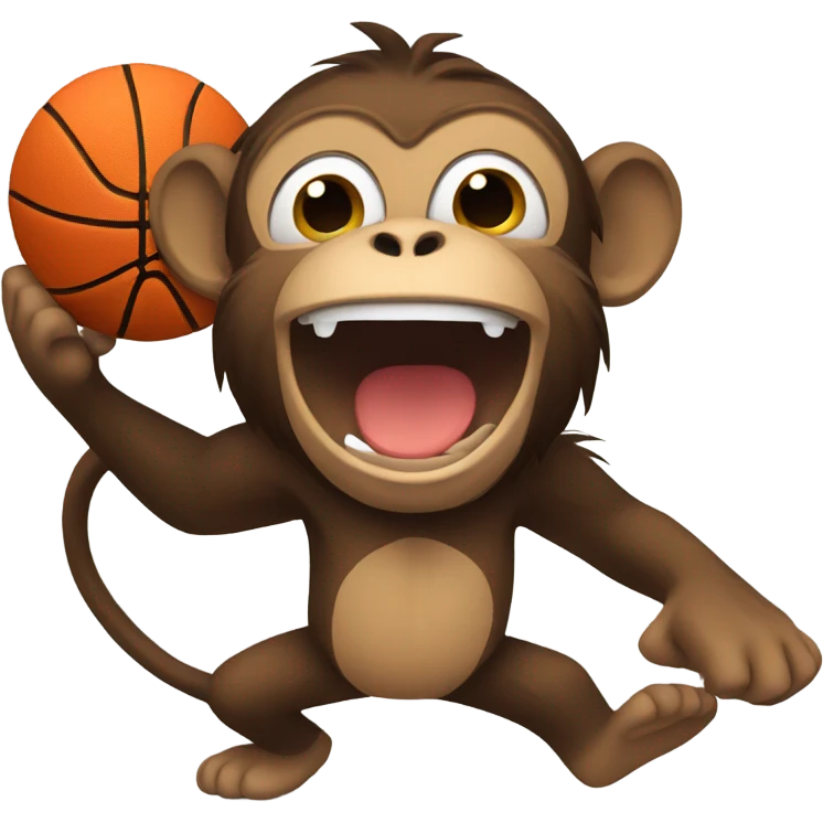 Monkey with a basketball emoji