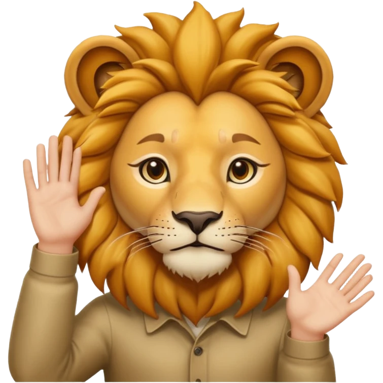 put your hands behind the lion's ear emoji