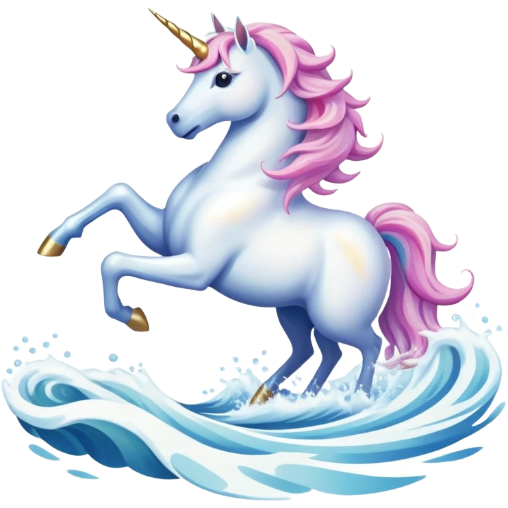 unicorn on sea waves emoji