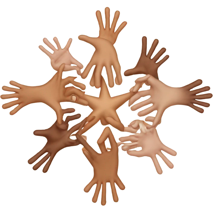 stars made with many hands  emoji