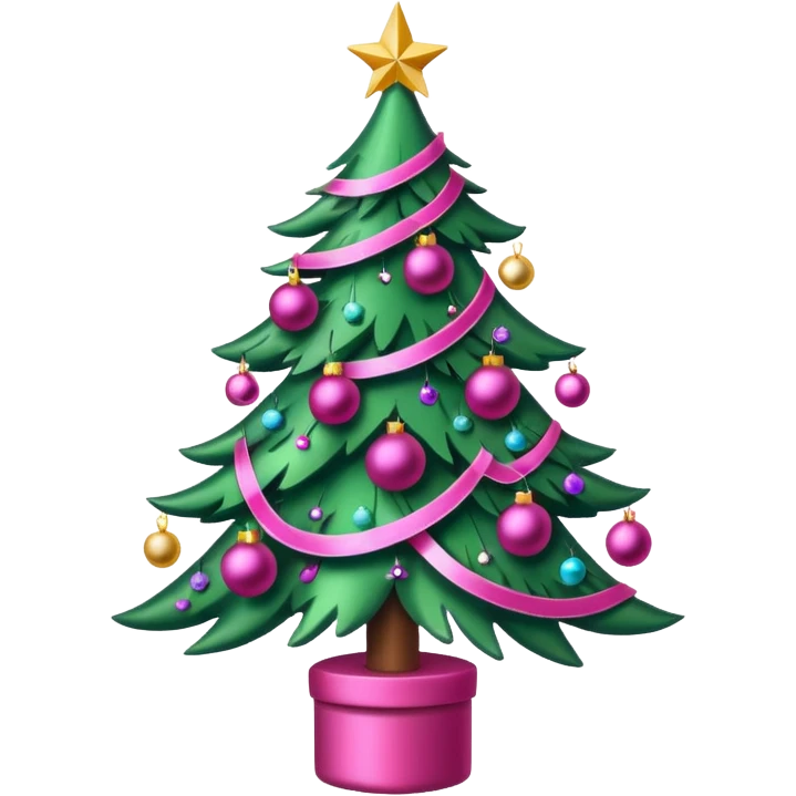 Christmas tree pink emoji