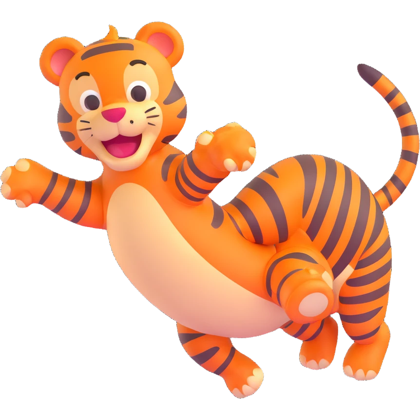 Tigger from Winnie the Pooh, bouncy and cheerful emoji