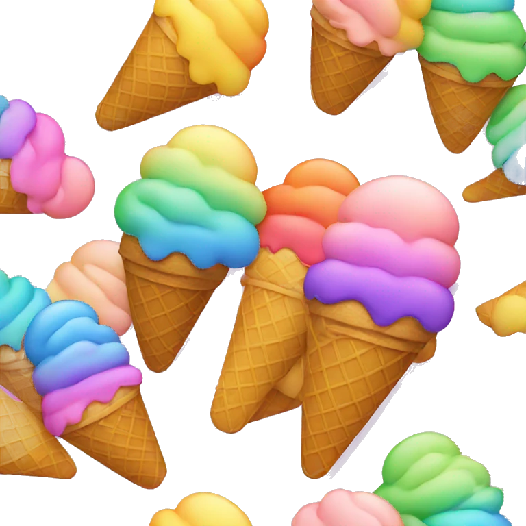 ice cream in rainbow colors emoji