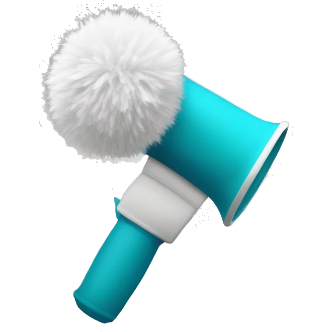 Pompoms and megaphone emoji