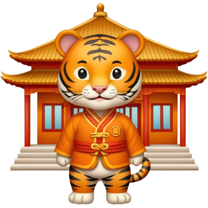 Chinese new year 老虎，我要有新年气氛的… 背景可以加屋子等吗… 可以加 新年快乐 2026 字眼吗 emoji