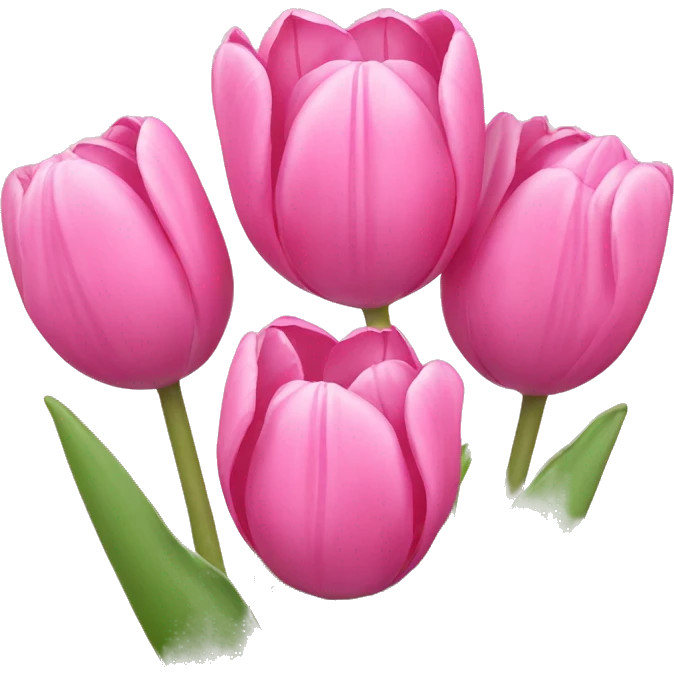 Pink tulips with a bow emoji