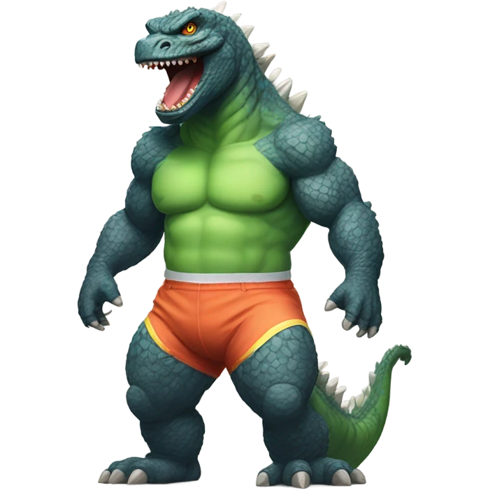 Godzilla with shorts  emoji