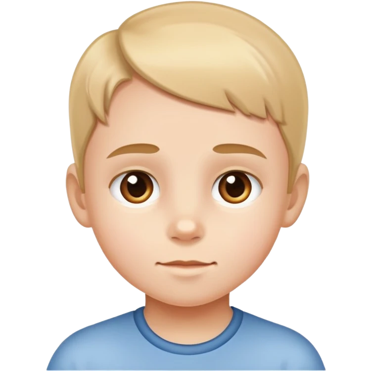 child's face highlighting the forehead, simple and friendly emoji