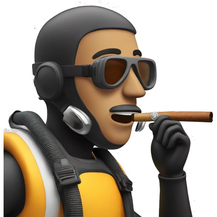 A scuba diver smoking a cigar emoji