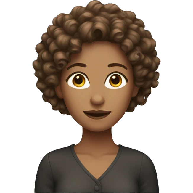 Woman with curly brown hair emoji