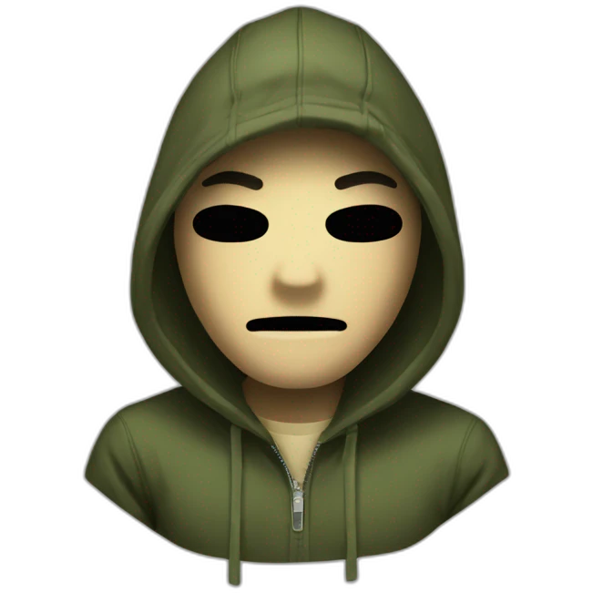 Anonymous in a hoodie bape emoji