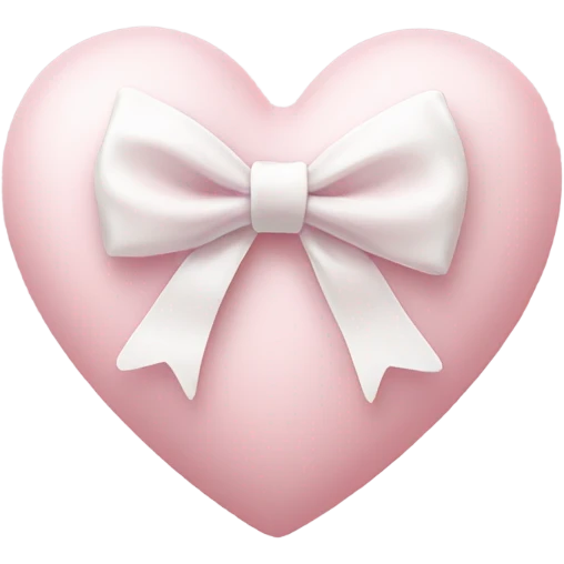 Pastel pink heart with white bow emoji
