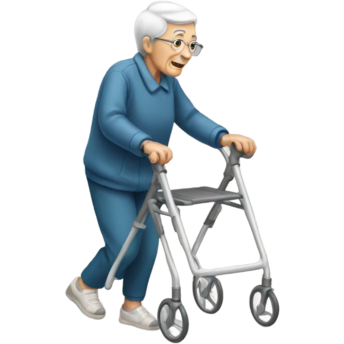 Old person with a walker emoji