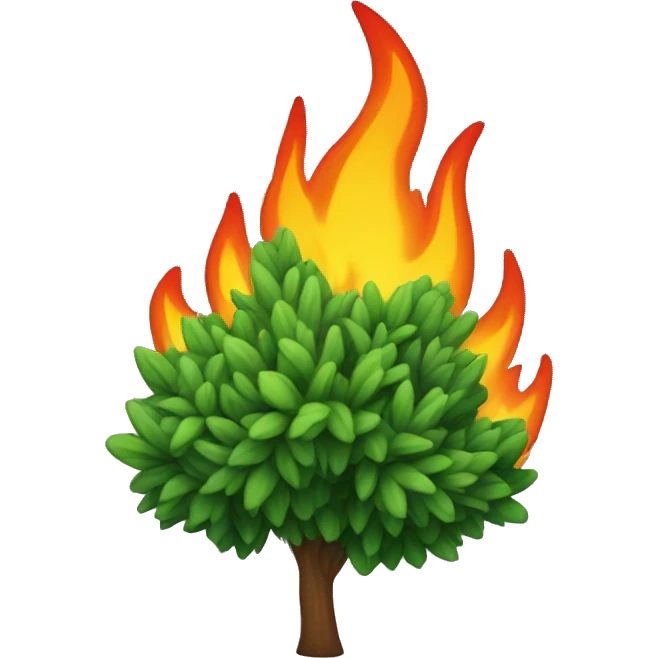 green bush on fire emoji