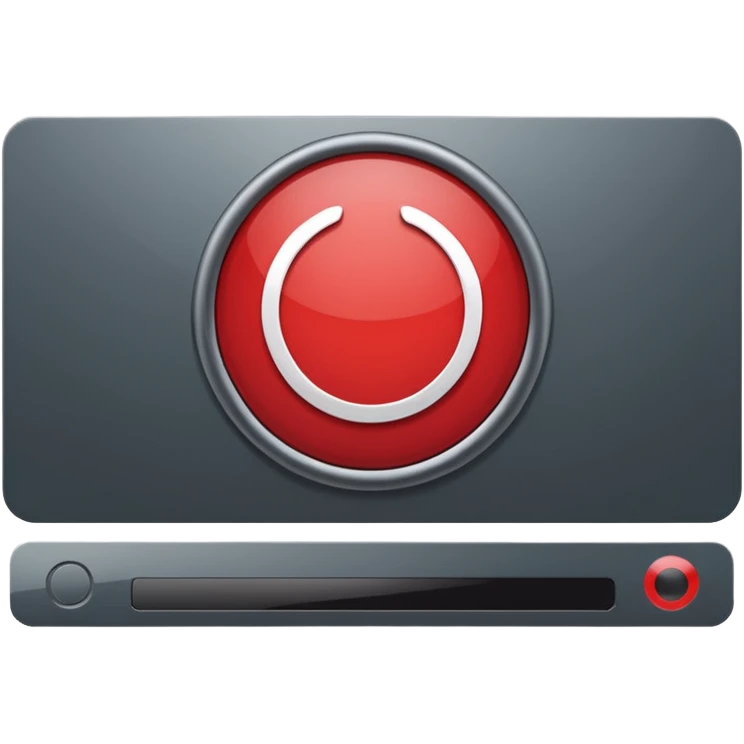 Create a TV-style baseboard in dark gray and red. On one side, a circle for the media outlet's logo. emoji