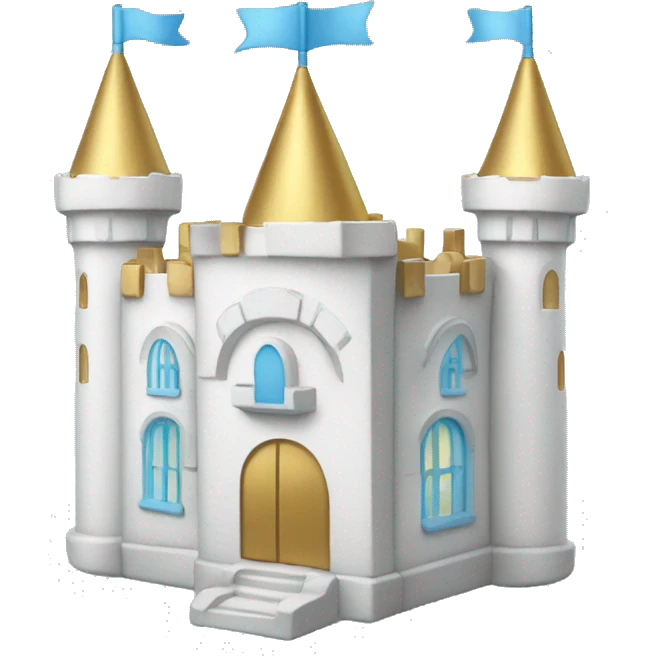 White castle with light blue and gold accents emoji