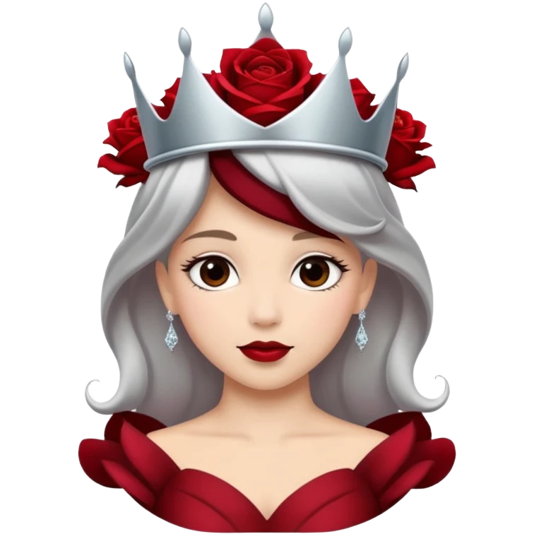 Umbral rose flower with silver tiara emoji