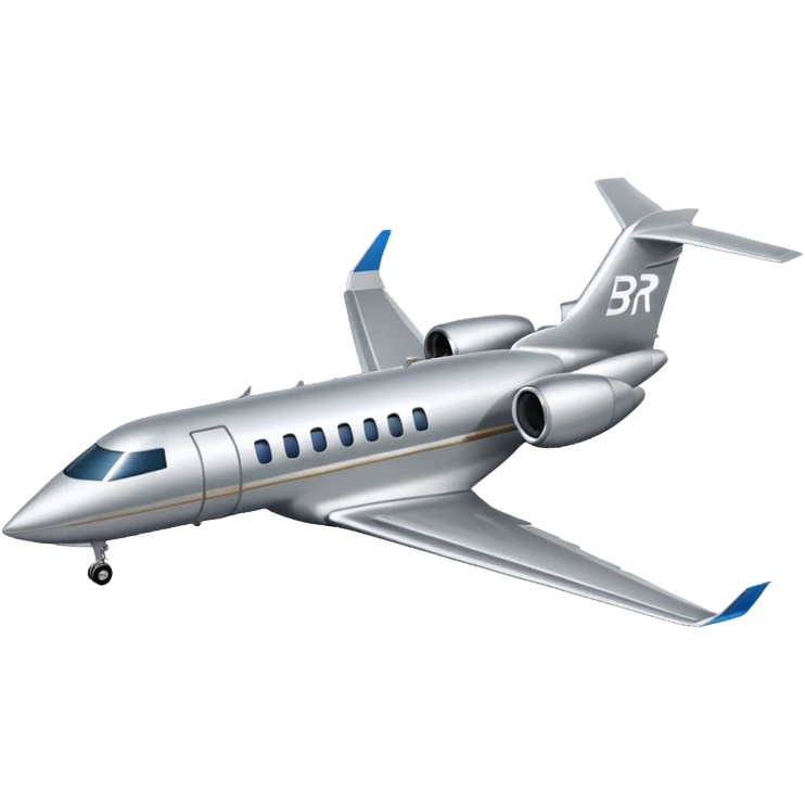 Private jet taking off with initials "BR"  on the tail emoji