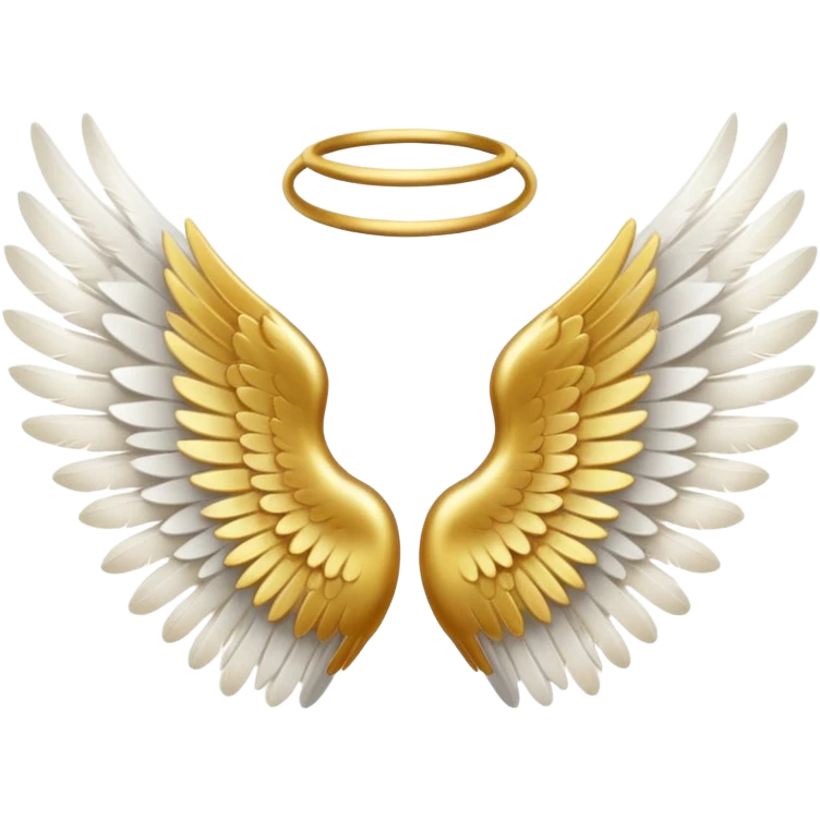 angel wings, golden glowing emoji