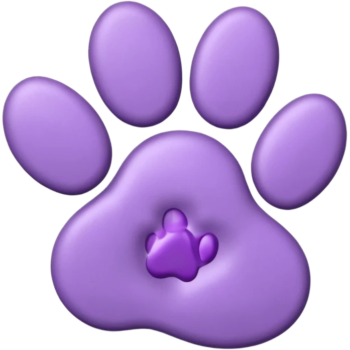 3D lilac purple paw print emoji