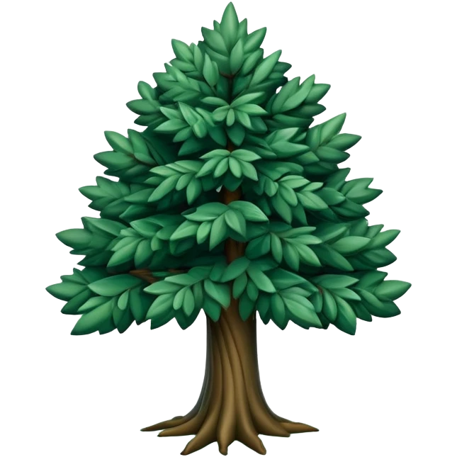 generate realistic detailed tree in 3d style dark green color emoji