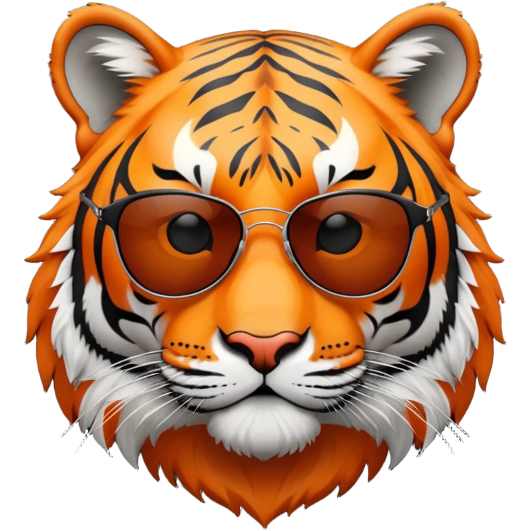 tiger head with dark lens sunglasses emoji