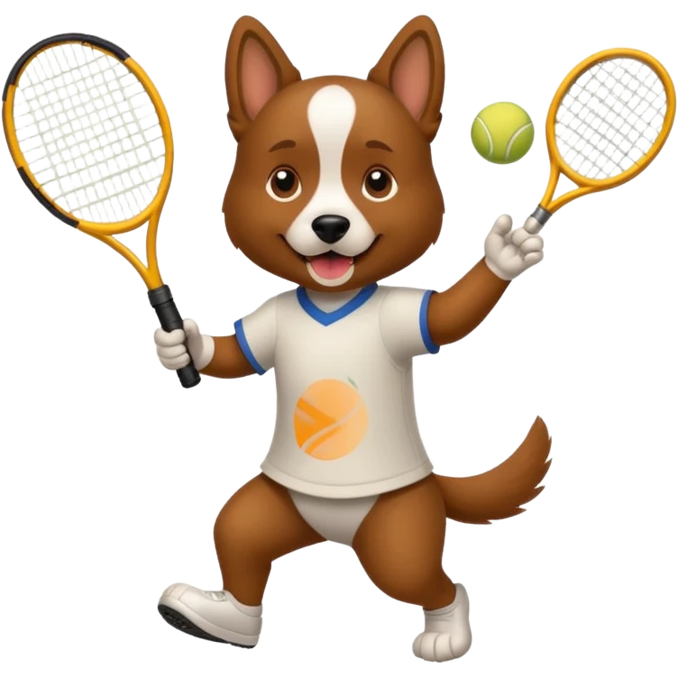 Dog playing tennis emoji