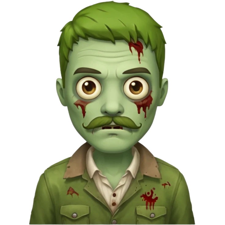 zombie with mustache emoji