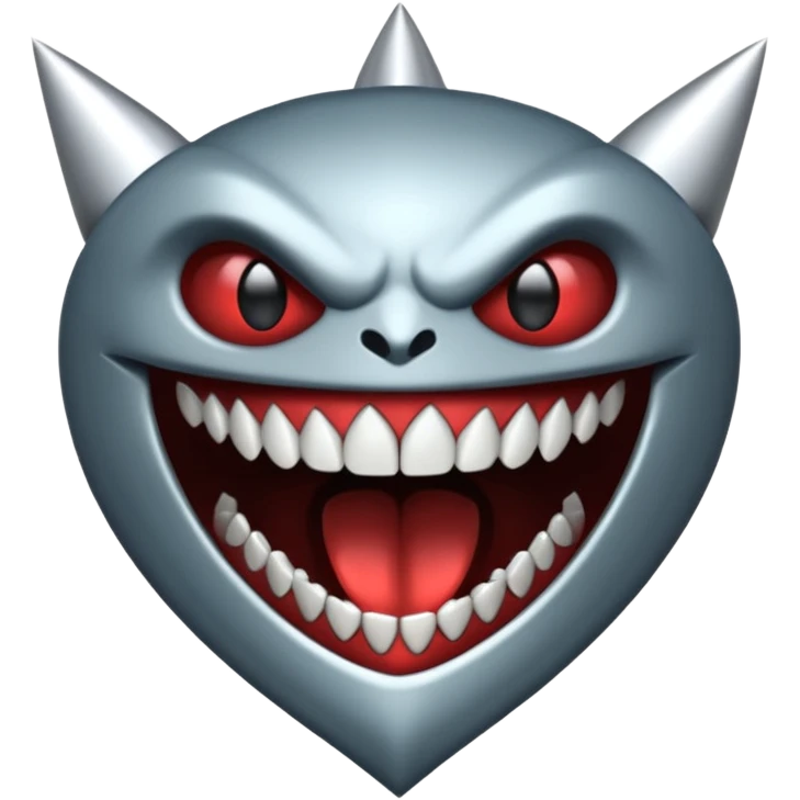 metallic teeth with sharp fangs, chrome texture, dark shadows emoji