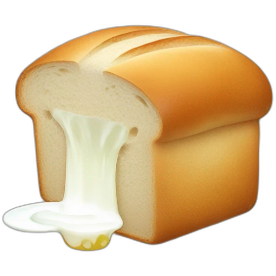 loaf of bread drinking white liquid emoji
