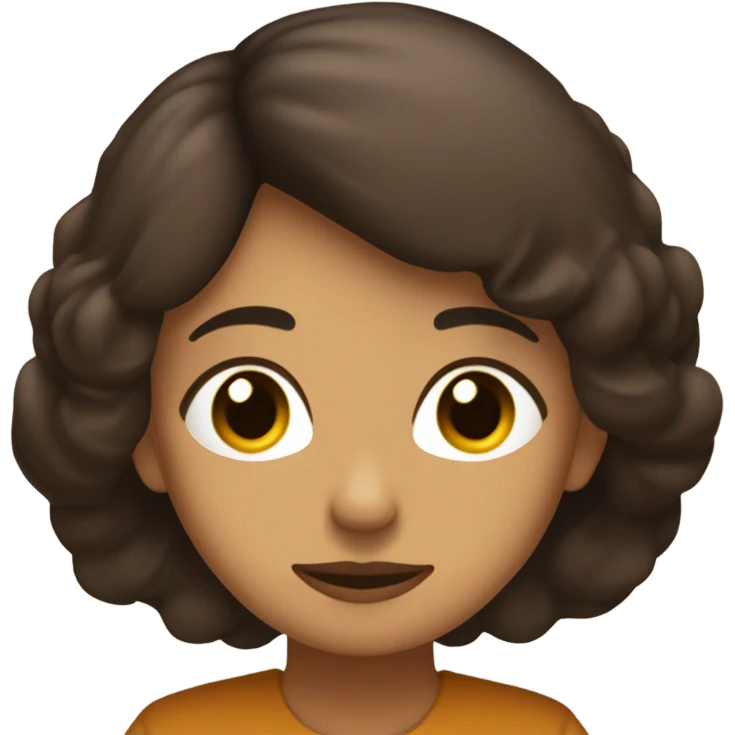 chica morena con pelo largo marrón oscuro meditando  emoji