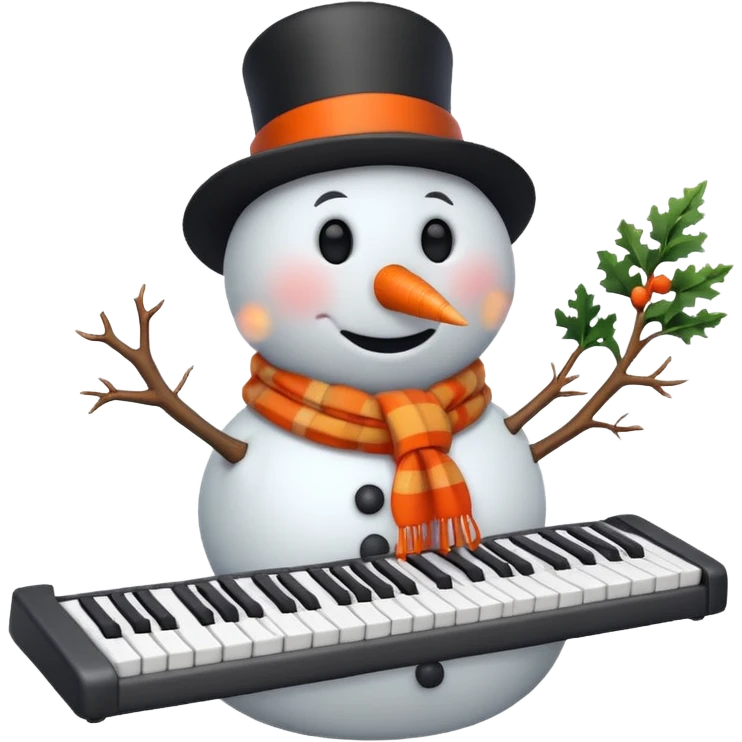 Snowman with Musical Instrument keyboard emoji