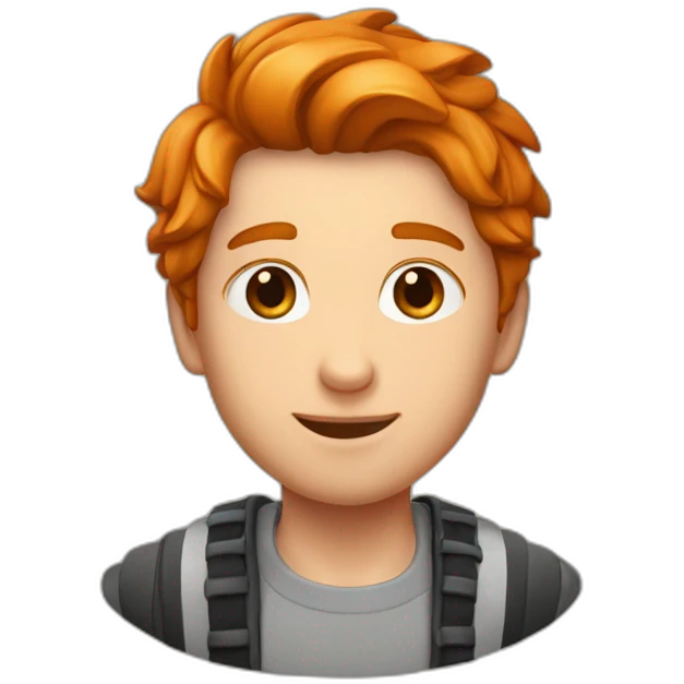 Un jeune homme roux habillée avec une marinière emoji