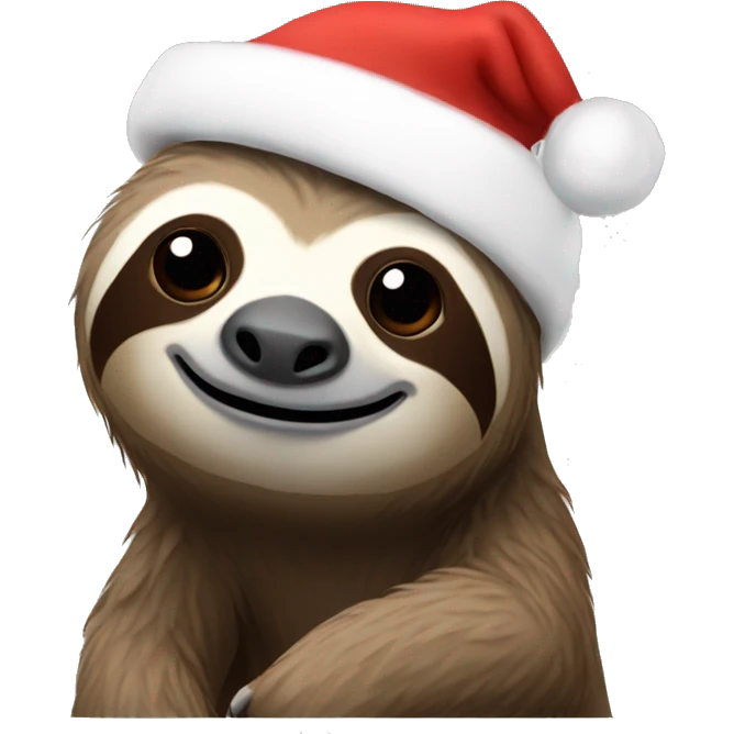 Sloth with Santa hat emoji