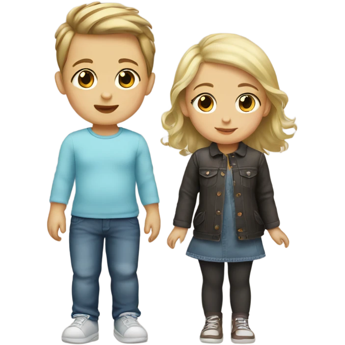 Baby with brown hair and girl with blonde hair emoji
