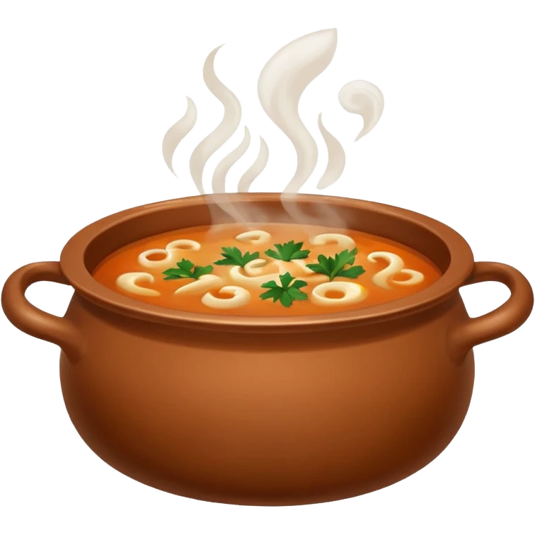 brown pot with soup emoji